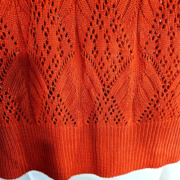 Faded Glory Women's Sweater Medium M Orange Vest Misses Size 8 10 Sleeveless - Picture 4 of 7